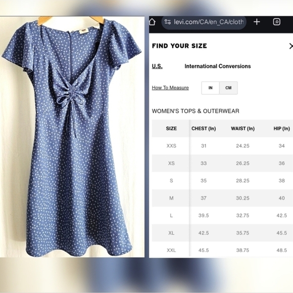 Levi's Blue & White Floral Delray Short Sleeve Mini Dress - Picture 15 of 16